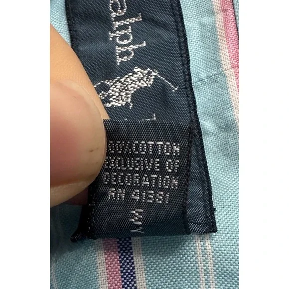 Ralph Lauren Shirt Men's 3XB Big Blue Pink Striped RL Classic Fit Pony Shirt - Picture 12 of 12